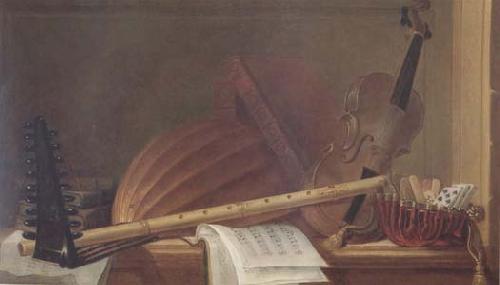 HUILLIOT, Pierre Nicolas Still Life of Musical Instruments (mk14)